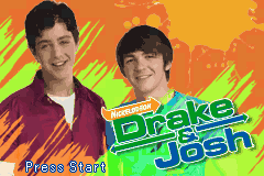 Drake and Josh title screen for GameBoy Advance